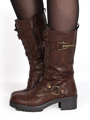 Dámské Boty Toonzshop Dezba High Boots Hnědé | 8241ECYHG
