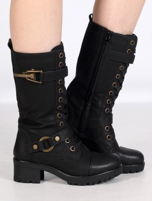 Dámské Boty Toonzshop Dezba High Boots Černé Zlaté | 5627WGLQH