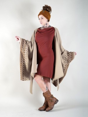 Dámské Bundy Toonzshop Melian Kimono Jacket Béžový | 0825EMTGR