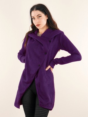 Dámské Bundy Toonzshop Panimya Large Collar Crossed Front Jacket Fialové | 4918XSYZE