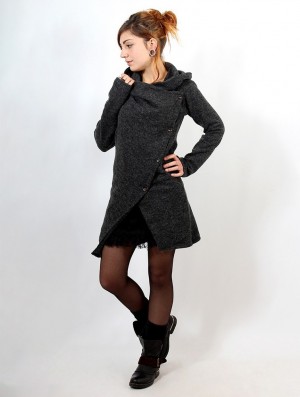 Dámské Bundy Toonzshop Panimya Large Collar Crossed Front Jacket Šedé | 7064UFSNX