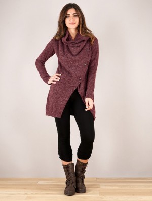 Dámské Bundy Toonzshop Panimya Large Collar Crossed Front Jacket Wine | 2548DZWKJ