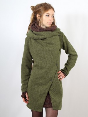 Dámské Bundy Toonzshop Panimya Large Collar Crossed Front Jacket Zelene | 5647NJXZU