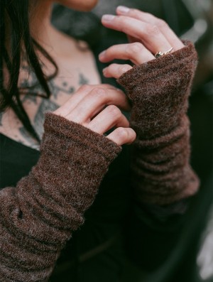 Dámské Fingerless gloves-legwarmers Toonzshop Yüm Arm Warmers Hnědé | 1530OXVCP