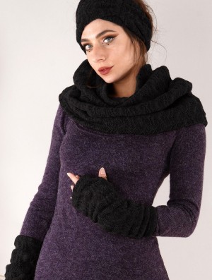 Dámské Fingerless gloves-legwarmers Toonzshop Yüm Crochet Arm Warmers Černé | 5489SXIBF