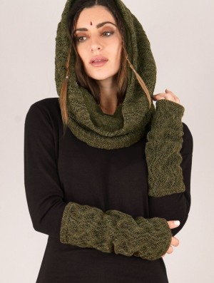 Dámské Fingerless gloves-legwarmers Toonzshop Yüm Crochet Arm Warmers Olivy Zelené Zelene | 8643KSAWR