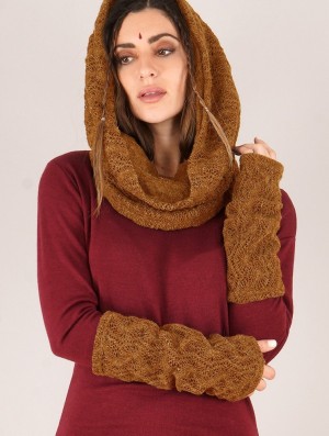 Dámské Fingerless gloves-legwarmers Toonzshop Yüm Crochet Arm Warmers Rusty | 1206XOMFS