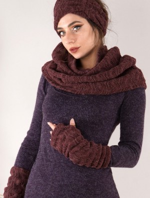 Dámské Fingerless gloves-legwarmers Toonzshop Yüm Crochet Arm Warmers Wine | 7105QOIVH