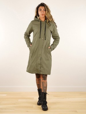 Dámské Kabáty Toonzshop Ase Long Hooded Coat Hnědožlutý | 0469DBJNG