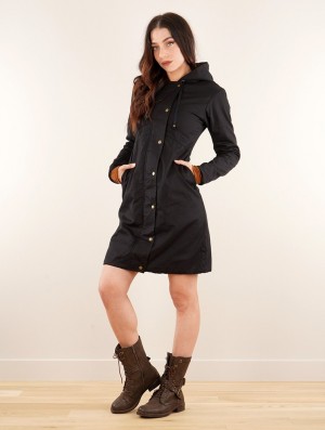 Dámské Kabáty Toonzshop Ase Long Hooded Coat Černé | 0967RTCUM