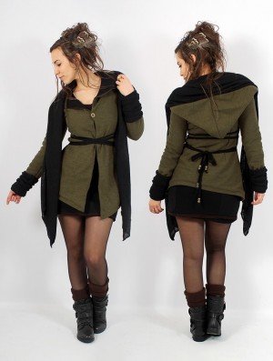 Dámské Kabáty Toonzshop Azmäe Coat Zelene Černé | 6289GHDBW