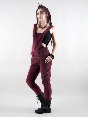 Dámské Kalhoty Toonzshop Arawat Corduroy Overalls Wine | 7548MQEXT