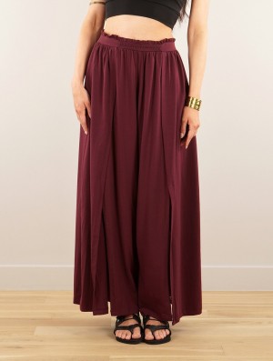 Dámské Kalhoty Toonzshop Félise Split Loose Pants Wine | 2405TESUZ
