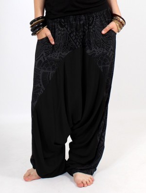 Dámské Kalhoty Toonzshop Ginie Africa Printed Light Harem Pants Černé Šedé | 3754APGCH