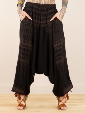 Dámské Kalhoty Toonzshop Ginie Aztec Light Harem Pants Černé Hnědé | 5491RPFYW