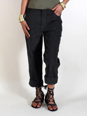 Dámské Kalhoty Toonzshop Ottarah Corduroy Pants Černé | 7536TYQXU