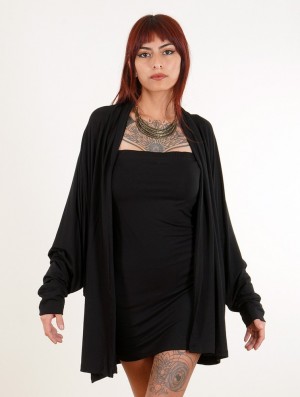 Dámské Kardigan Toonzshop Daedra Bat Wing Sleeve Long Cardigan Černé | 1893TMQYR