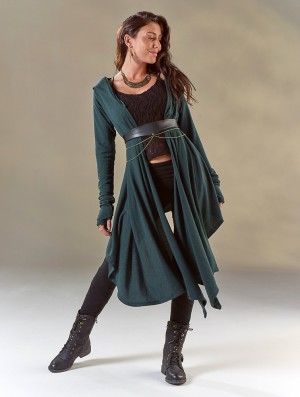 Dámské Kardigan Toonzshop Danaeriz Long Sleeve Hooded Shawl Cardigan Tmavě Blankyt | 9584EIGAF