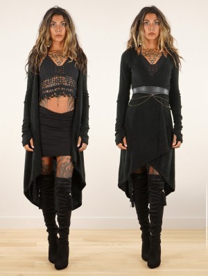Dámské Kardigan Toonzshop Kalyäam Long Cardigan Černé | 4357BGPAX