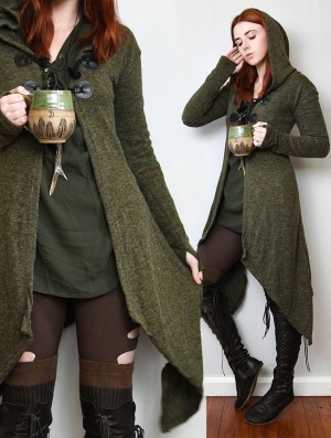 Dámské Kardigan Toonzshop Makshi Cardigan Zelene | 7810MXVFE