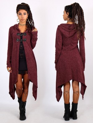 Dámské Kardigan Toonzshop Makshi Cardigan Wine | 5637KDOSV