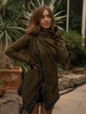Dámské Kardigan Toonzshop Namkha Heimaey Cardigan Zelene | 6375HJVLA