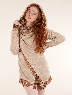 Dámské Kardigan Toonzshop Namkha Lengaï Cardigan Béžový | 5216KQLUS