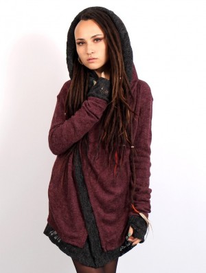 Dámské Kardigan Toonzshop Namkha Nitya Crochet Cardigan Wine | 5329UTNRJ