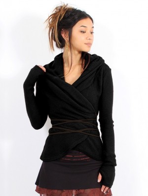 Dámské Kardigan Toonzshop Plume Wrap Over Cardigan Černé | 2604UPLZX