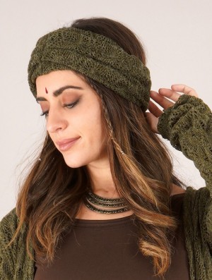 Dámské Klobouky Toonzshop Aikköo Crochet Headband Zelene | 3874IXQMC
