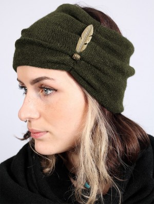 Dámské Klobouky Toonzshop Aikköoz Feathered Headband Zelene | 5783AOKIG