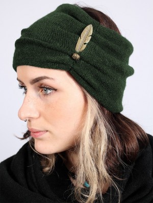 Dámské Klobouky Toonzshop Aikköoz Feathered Headband Zelene | 3215NHAMQ
