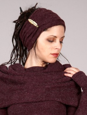 Dámské Klobouky Toonzshop Aikköoz Feathered Headband Wine | 3847FEWYT