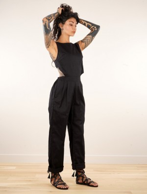 Dámské Kombinéza Toonzshop Minyar Bare Back Strappy Jumpsuit Černé | 5142AFXSE