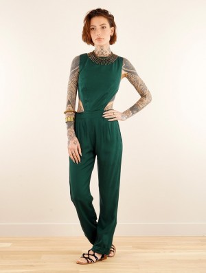 Dámské Kombinéza Toonzshop Minyar Bare Back Strappy Jumpsuit Forest | 8374QREAD