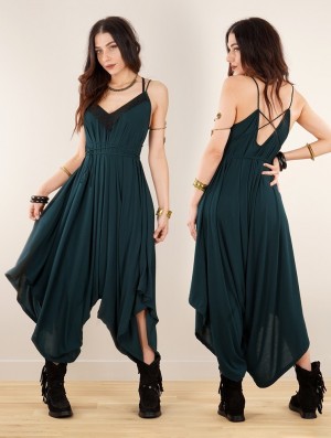 Dámské Kombinéza Toonzshop Topäaz Loose And Reversible Strappy Jumpsuit Teal | 6589ORLBV