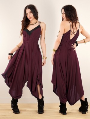 Dámské Kombinéza Toonzshop Topäaz Loose And Reversible Strappy Jumpsuit Wine | 0897VOKID