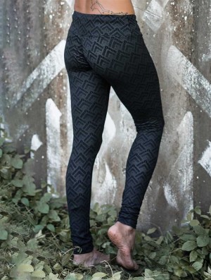 Dámské Legíny Toonzshop Hatha Longma Printed Long Leggings Černé | 9704DYOKJ