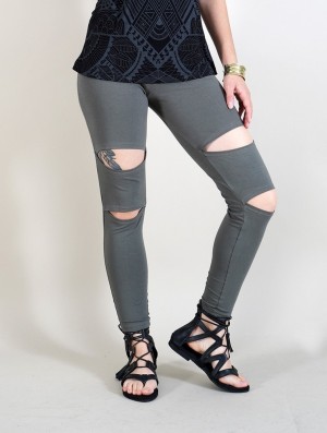 Dámské Legíny Toonzshop Mata Kaki Long Leggings Blankyt Světle Modré Šedé | 5793OMKFB