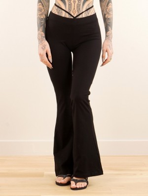 Dámské Legíny Toonzshop Neya Flared Long Leggings Černé | 6430YJVBN