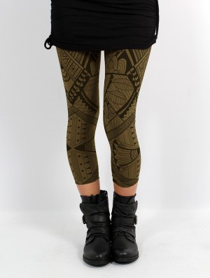 Dámské Legíny Toonzshop Rinji Africa Printed ¾ Leggings Zelene | 6802EMXCH