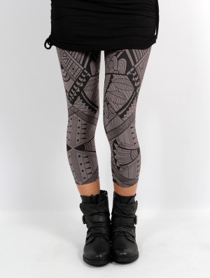 Dámské Legíny Toonzshop Rinji Africa Printed ¾ Legging Charcoal | 0947UGLBW