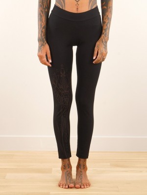 Dámské Legíny Toonzshop Rinji Sacred Egyptian Beetle Printed Long Leggings Černé | 2596HMOCP