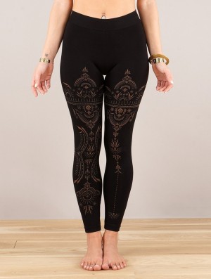 Dámské Legíny Toonzshop Rinji Zohraa Printed Long Leggings Černé | 0326DTCWO