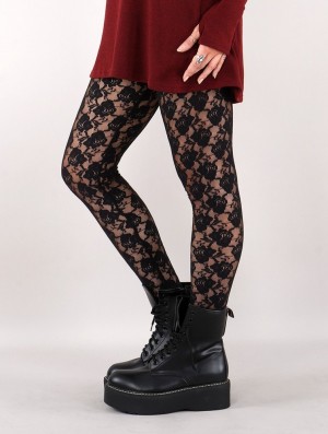 Dámské Legíny Toonzshop Yaö-kö Lace Long Leggings Černé | 5783YXLHG
