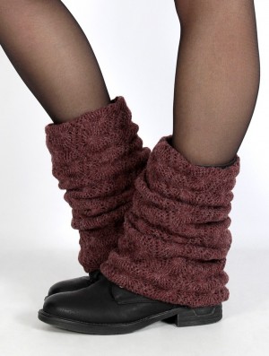 Dámské Legwarmer Toonzshop Naïlae Crochet Legwarmers Wine | 8264FHEYR