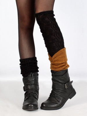 Dámské Legwarmer Toonzshop Naïlo Crochet Legwarmer Černé | 1974CBLZO