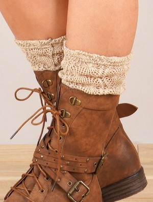Dámské Legwarmer Toonzshop Naïlo Crochet Legwarmer Béžový | 4689RZNUB