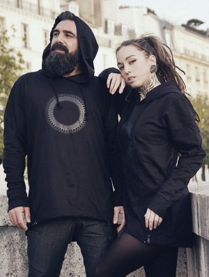 Dámské Mikina s Kapucí Toonzshop Altiplano Gender Neutral Long Thin Hoodie Černé | 1974MTIPQ