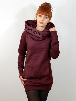 Dámské Mikina s Kapucí Toonzshop Lovely Reaper Long Hoodie Mottled wine | 3540ROEKG